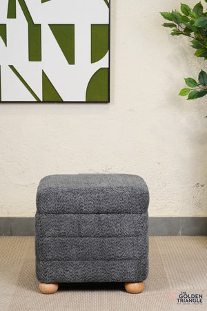 Tetra Fabric Pouffe with Storage - Gray