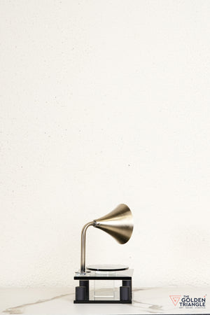George Crystal Record Player Showpiece - Smoke