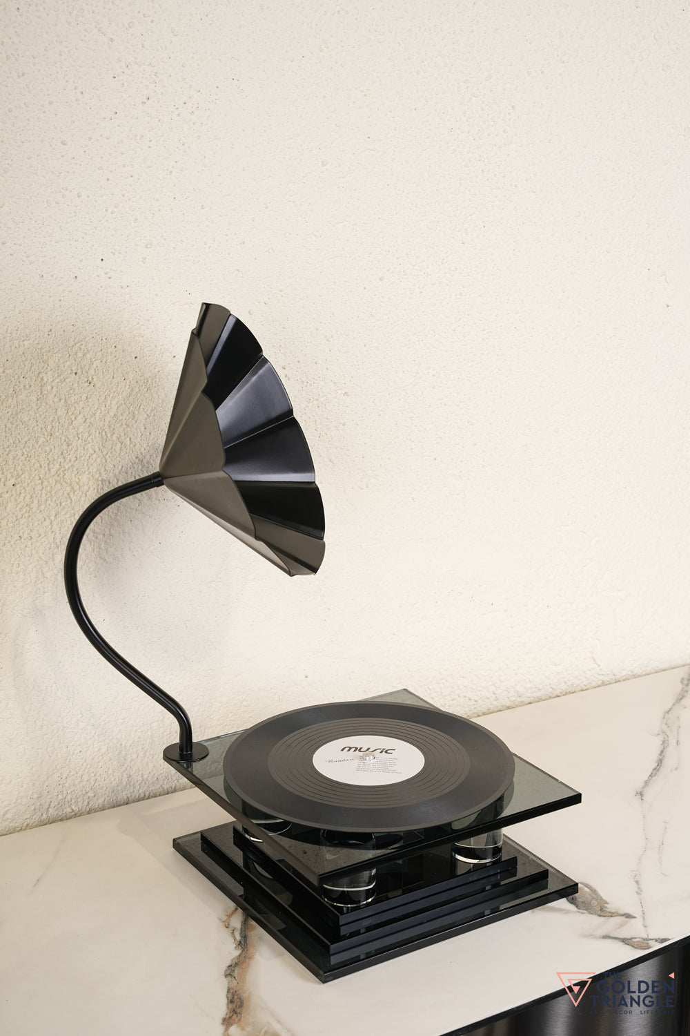 Norman Crystal Record Player Showpiece