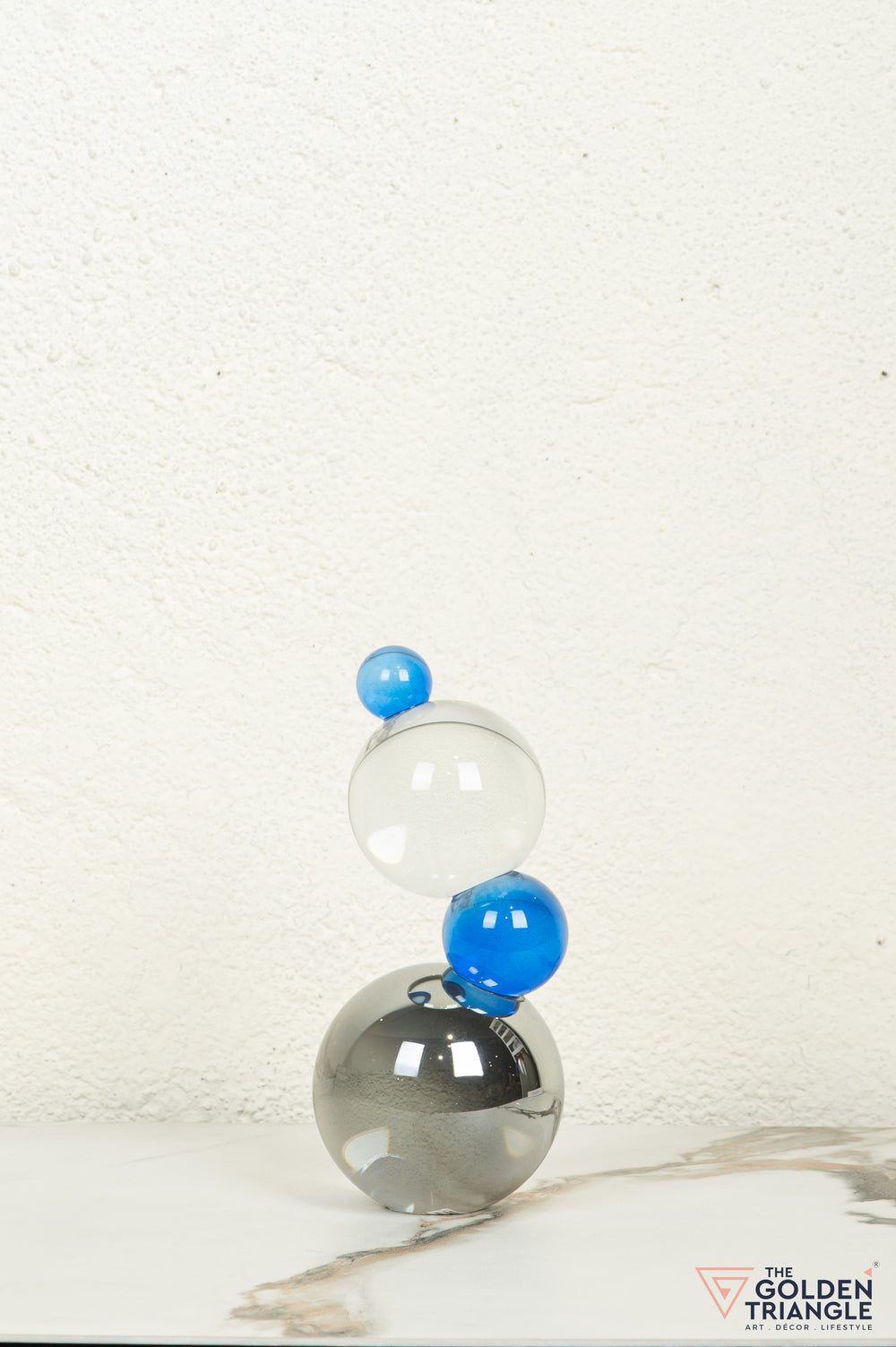 Bijou Crystal Sphere Tabletop Artefact - Clear & Blue