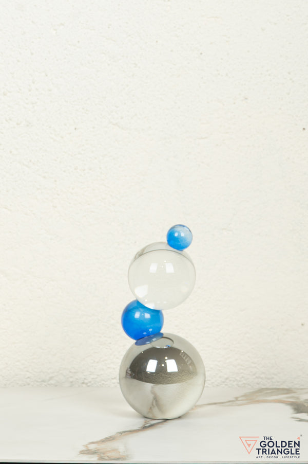 Bijou Crystal Sphere Tabletop Artefact - Clear & Blue
