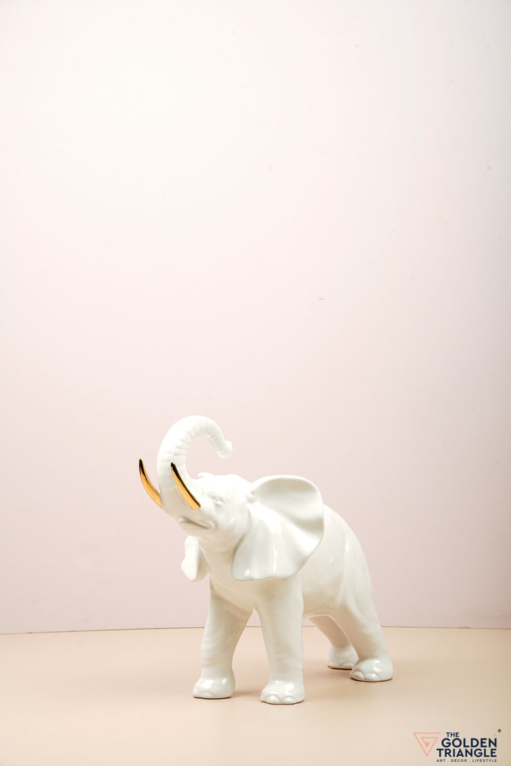 The Majestic Ceramic Elephant Artefact - Trunk Up