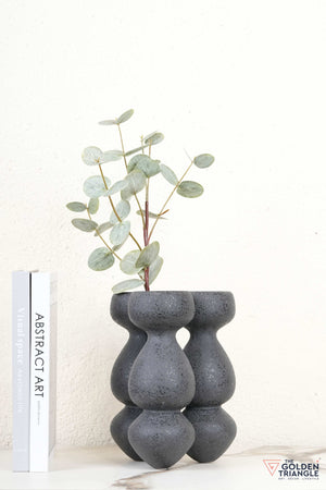 Liora Short Ceramic Vase - Black