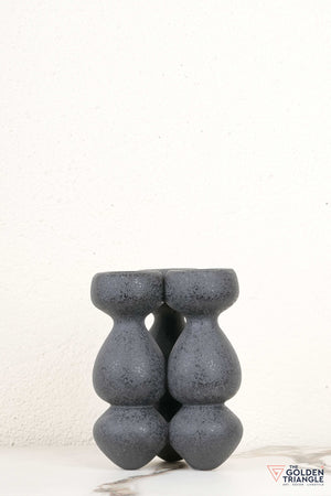 Liora Short Ceramic Vase - Black