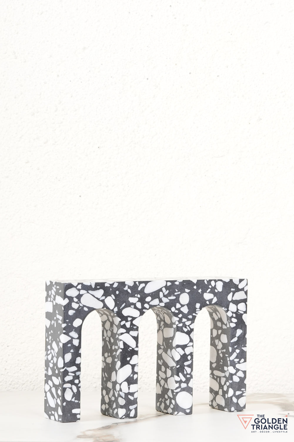 Black Terrazzo Marble Block Tabletop Decor