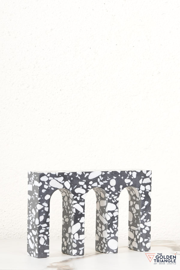 Black Terrazzo Marble Block Tabletop Decor