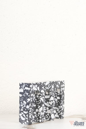 Black Terrazzo Marble Block Tabletop Decor