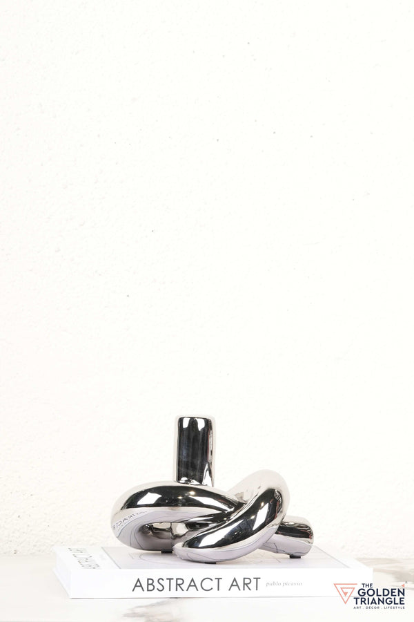 Twisted Knot Ceramic Tabletop Decor - Silver