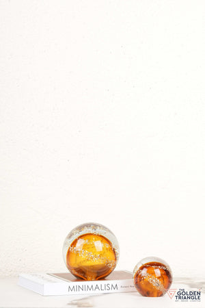 Moderna Crystal Orb Tabletop Decor - Amber