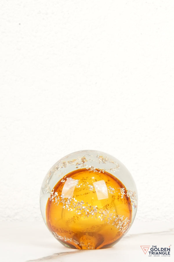 Moderna Crystal Orb Tabletop Decor - Amber