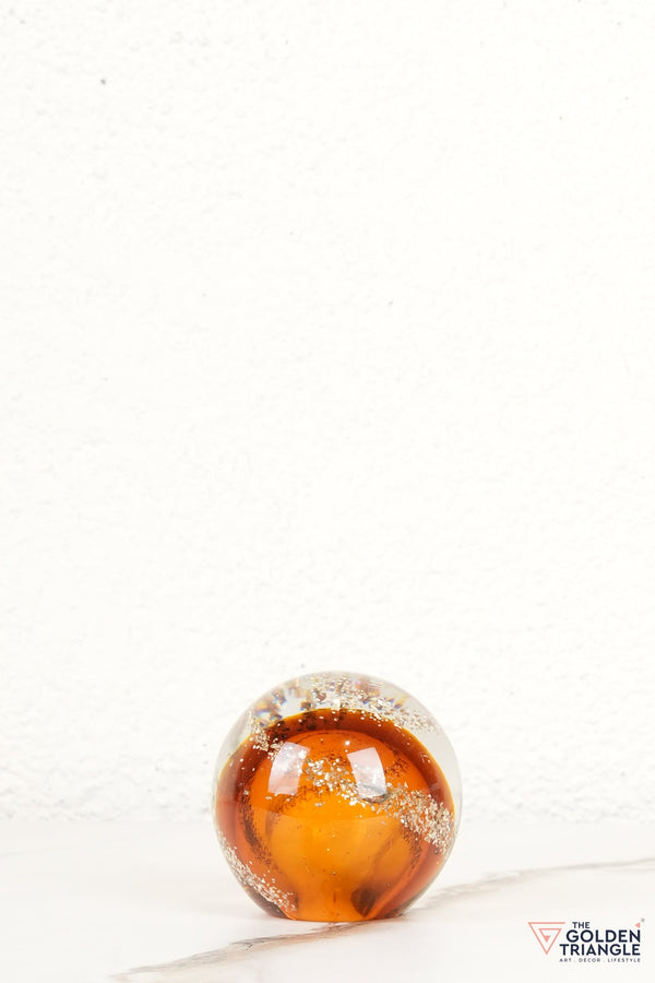 Moderna Crystal Orb Tabletop Decor - Amber