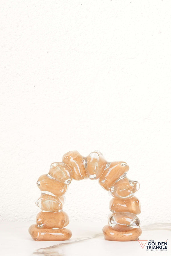 Zinnia Glass Tabletop Decor - Peach