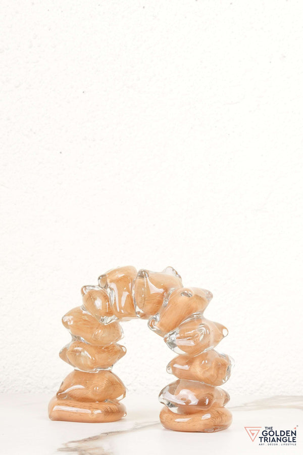 Zinnia Glass Tabletop Decor - Peach