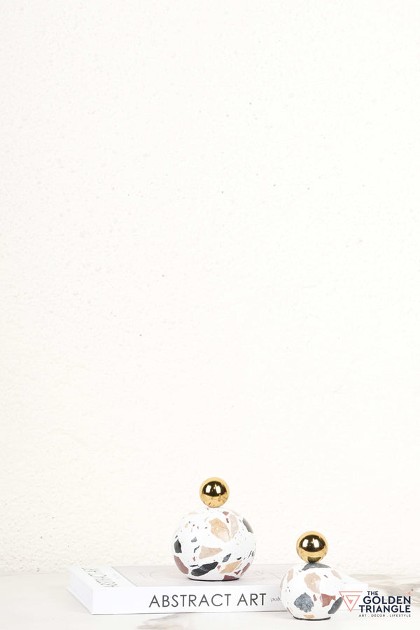 Golden Orb Terrazzo Sphere Artefact