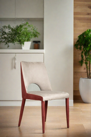 Stephen Suede Dining Chair  -  Rust