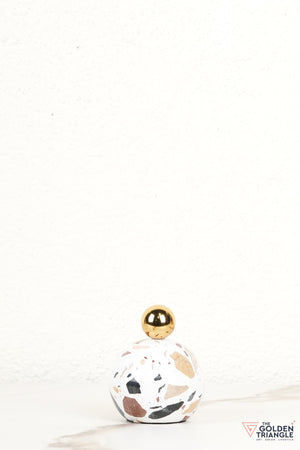 Golden Orb Terrazzo Sphere Artefact