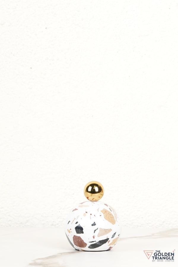 Golden Orb Terrazzo Sphere Artefact