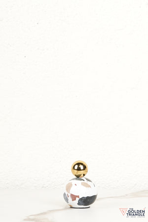 Golden Orb Terrazzo Sphere Artefact