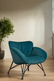 Azure Plush Accent Chair  -  Teal