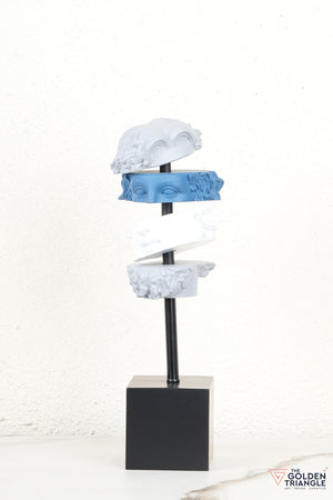 Elysian Roman Face Sculpture - Blue