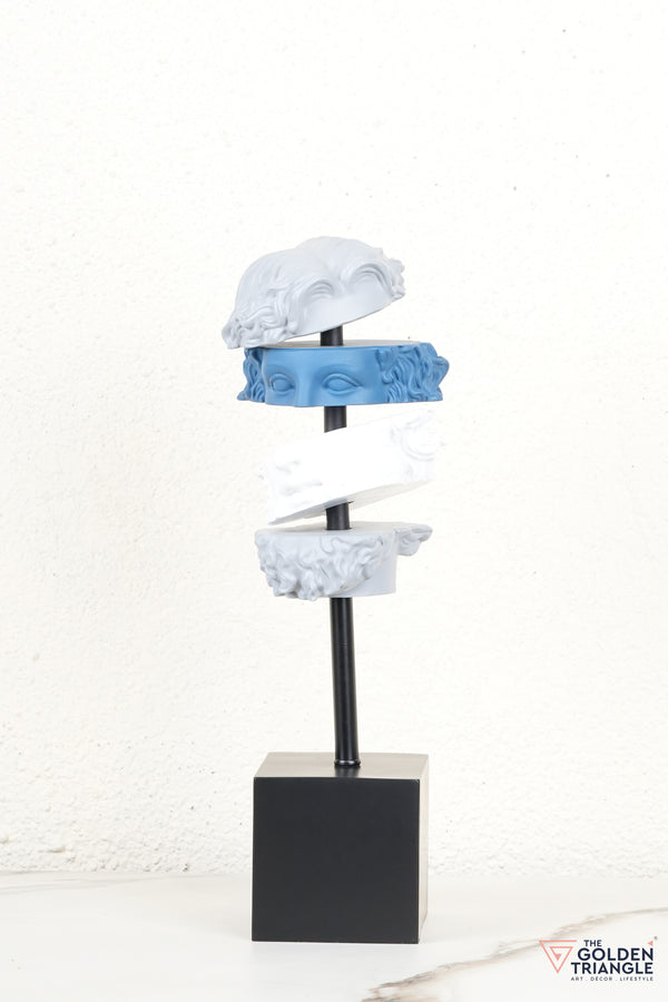 Elysian Roman Face Sculpture - Blue