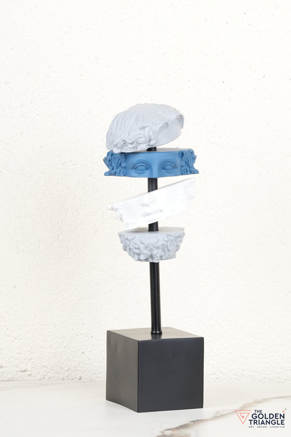 Elysian Roman Face Sculpture - Blue