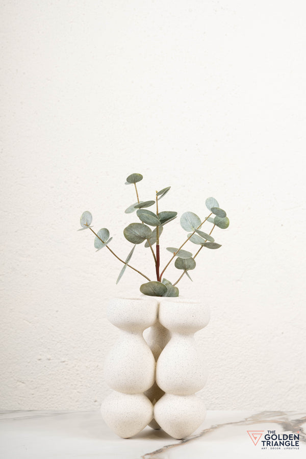 Liora Short Ceramic Vase - Beige