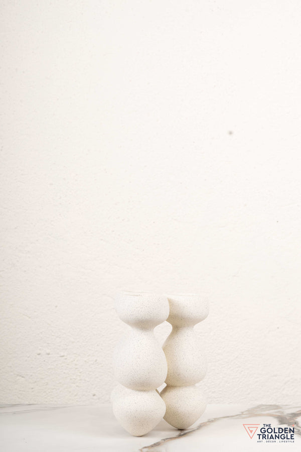 Liora Short Ceramic Vase - Beige