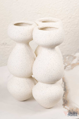 Liora Short Ceramic Vase - Beige