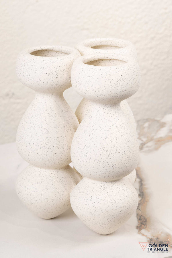 Liora Short Ceramic Vase - Beige
