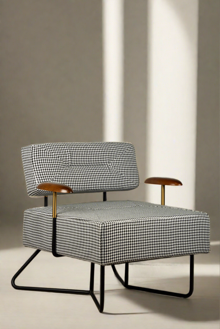 Charlie Checkered Accent Chair  -  Houndstooth
