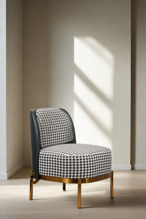 Harvey Houndstooth Accent Chair - Without Arms