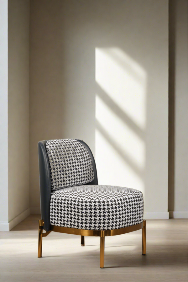 Harvey Houndstooth Accent Chair - Without Arms