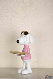 Standing Beagle holding a Tray - Pink