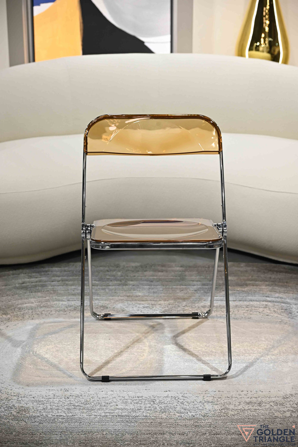 Acrylic foldable chair with stainless steel