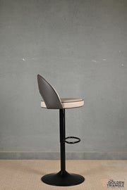 Skye Pedestal Adjustable Swivel Bar Stool - Beige & Gray