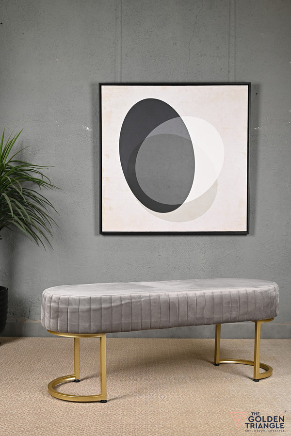 Gwen Suede Bench - Gray