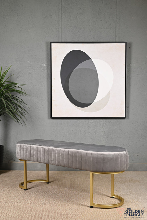 Gwen Suede Bench - Gray