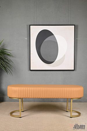 Gwen Leatherette Bench - Tan