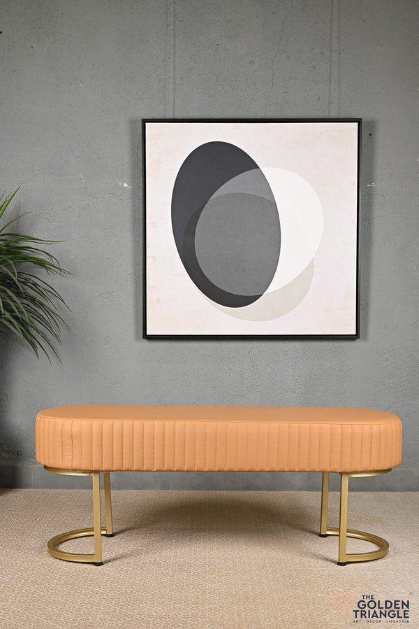 Gwen Leatherette Bench - Tan