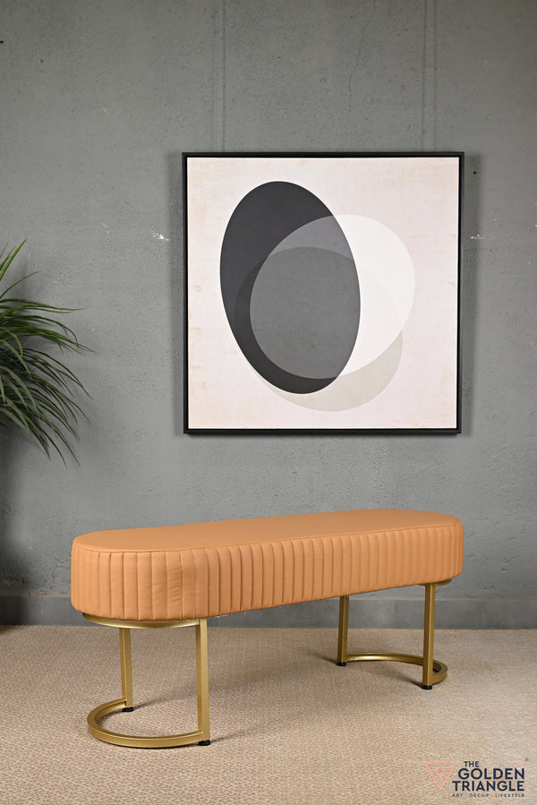 Gwen Leatherette Bench - Tan