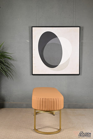 Gwen Leatherette Bench - Tan