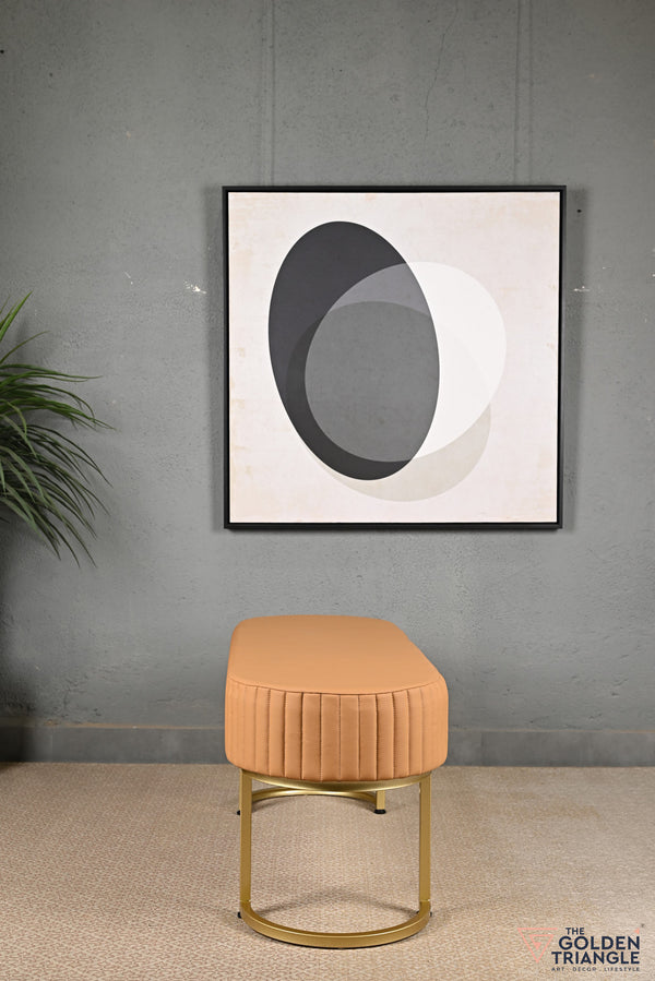 Gwen Leatherette Bench - Tan