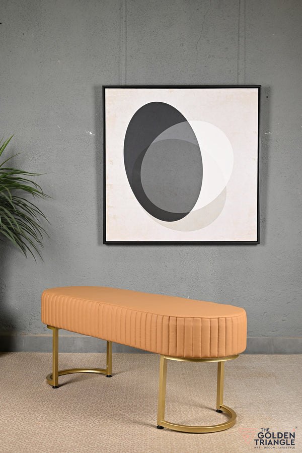 Gwen Leatherette Bench - Tan
