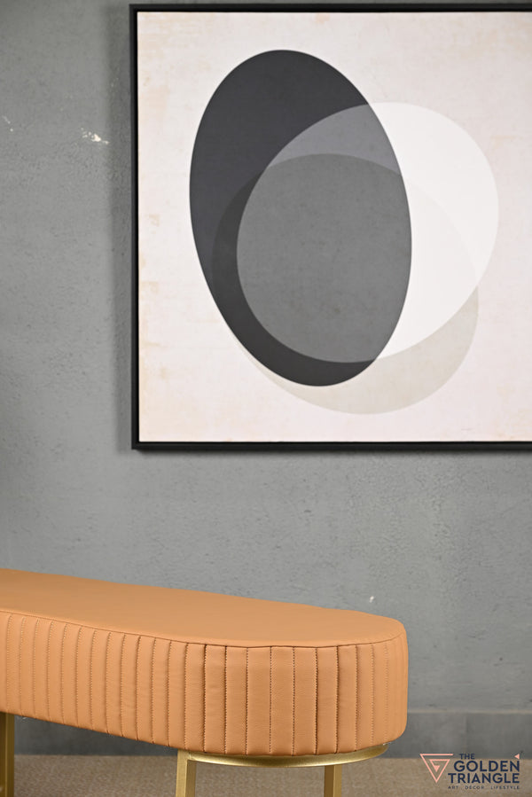 Gwen Leatherette Bench - Tan
