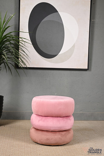 Three Tone Suede Pouffe which can be used as Footrest or Footstool