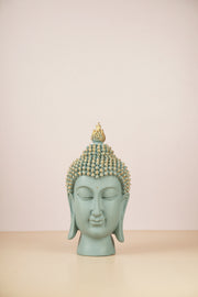 Serene Buddha Head Sculpture - Blue