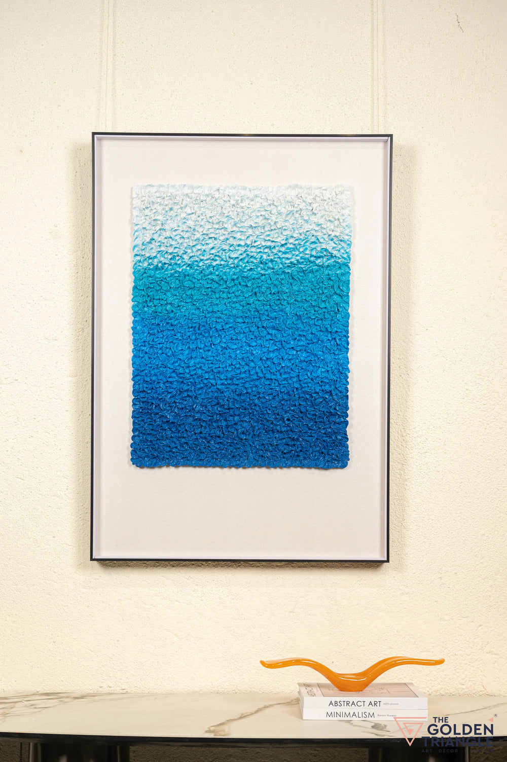 Radiance Ombre Textured Wall Art Frame - Ocean Blue