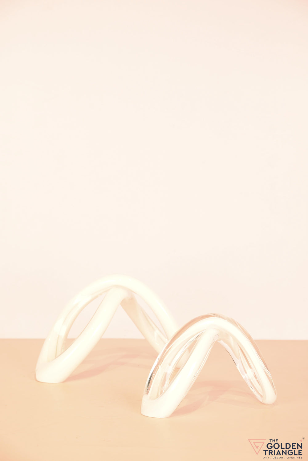 Infinity Glass Knot Tabletop Decor - White