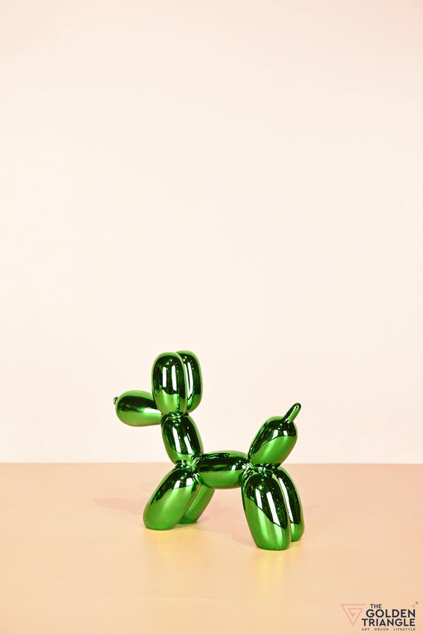 Bubbles - Electroplated Balloon Dog Artefact - Green